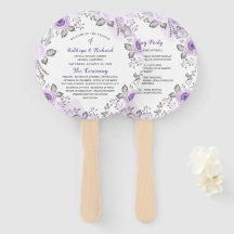 Moda Pastel Purple Floral Wedding Program Hand Fan