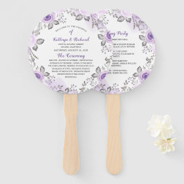 Abanico Moda Pastel Purple Floral Wedding Program Hand Fan