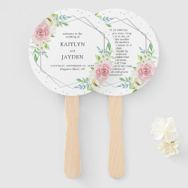 Abanico Moda Relieve metalizado plateado geométrico Boda f