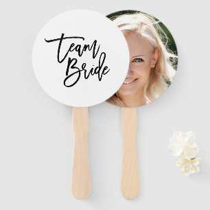 Abanico Moda Trendy Black Brush Script Team Bride