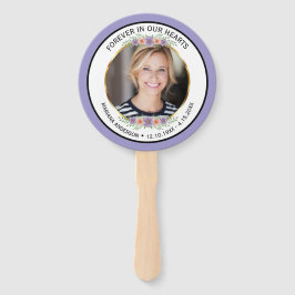 Abanico Modern Lavender Floral Memorial Photo 