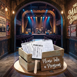 Abanico Modern Rock Concert Ticket Wedding Program