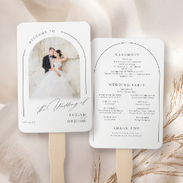Abanico Modern Script Minimal Photo Arch Wedding Programs