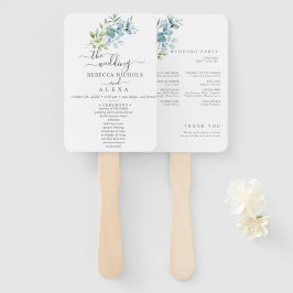 Abanico Modern Watercolor Eucalyptus Greenery Wedding