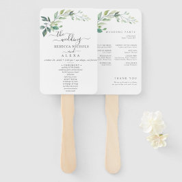 Abanico Modern Watercolor Eucalyptus Leaves Greenery