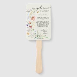 Abanico Moderna Boda Elegante Minimal de Flor Silvestre