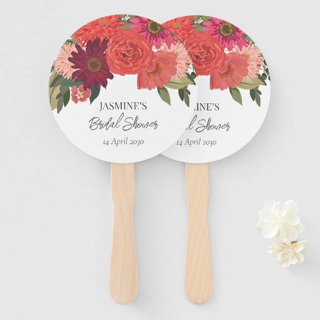 Abanico Moderna ducha nupcial floral de otoño (Anverso y reverso)