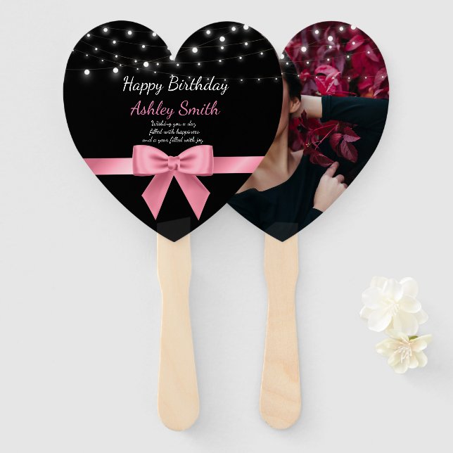 Abanico Moderna y elegante moda rosa dulce 16 (Anverso y reverso)