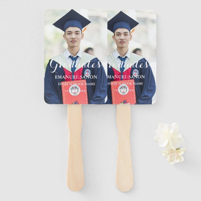 Abanico Moderno guión de graduado guión clásico fotográfic (Anverso y reverso)