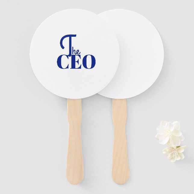 Abanico Moderno Minimal El CEO Azul (Anverso y reverso)