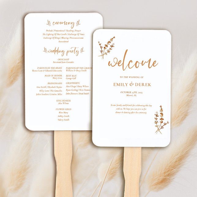 Abanico Moderno programa de Boho Naranja de Boda Floral (Subido por el creador)