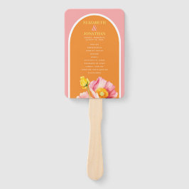 Abanico Moderno programa de casamiento de Naranjas rosados