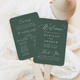 Abanico Moderno programa elegante de caligrafía de boda ve