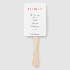 Abanico Modernos programas simples de casamiento en Rubor