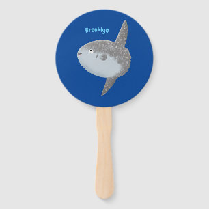 Abanico Mola mola de pez luna oceánica lindo personalizado