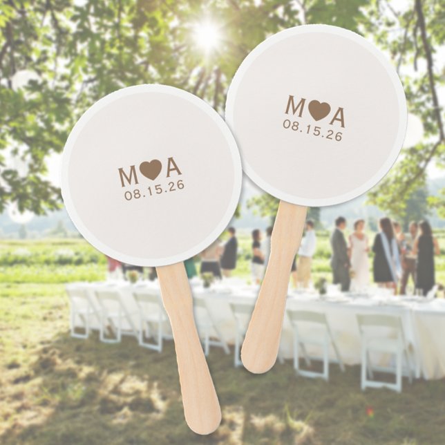 Abanico Monograma de pareja de bodas (Wedding Couple Monogram Hand Fan (multiple shown))