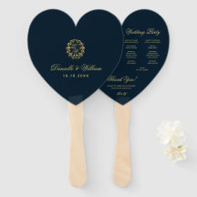 Monograma en el programa de Boda de Oro Corazón Az