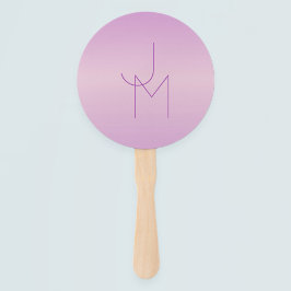 Abanico Monograma único superpuesto | Lavanda suave rosa