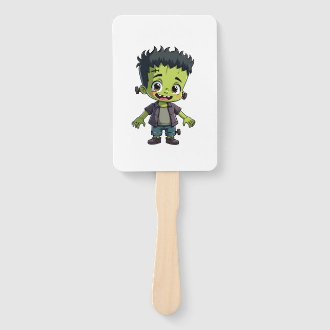 Abanico Monstruo de Frankenstein - Dibujo animado de Hallo (Anverso)