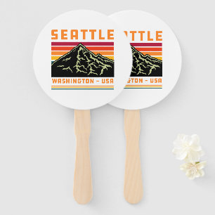 Abanico Montaña de recuerdos del estado de Retro Seattle