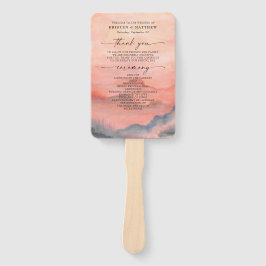 Abanico Montaña Sunset Watercolor Boda Rustic