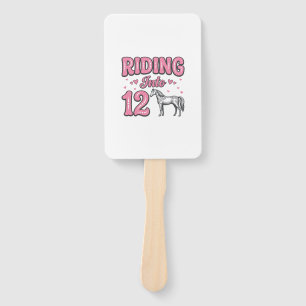 Abanico Montando en cumpleaños de 12 caballos Diseño de ve
