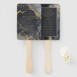 Abanico Moody Ink Charcoal Gold Abstract Program ID988