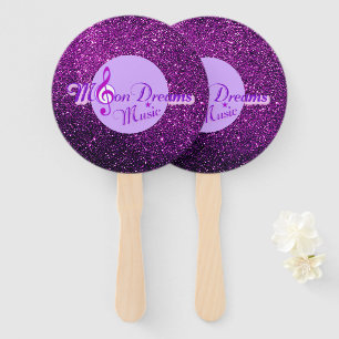 Abanico MoonDreams Music Purple Faux Purpurina