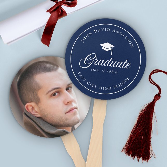 Abanico Mortarboard Script Editable Color Graduado Foto (Subido por el creador)