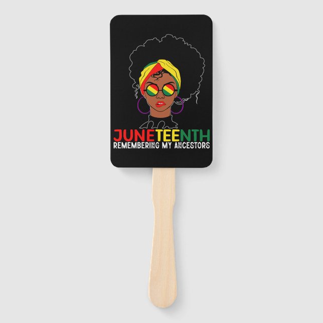 Abanico Mujer negra de pelo de Loc recuerda a mis antepasa (Anverso)