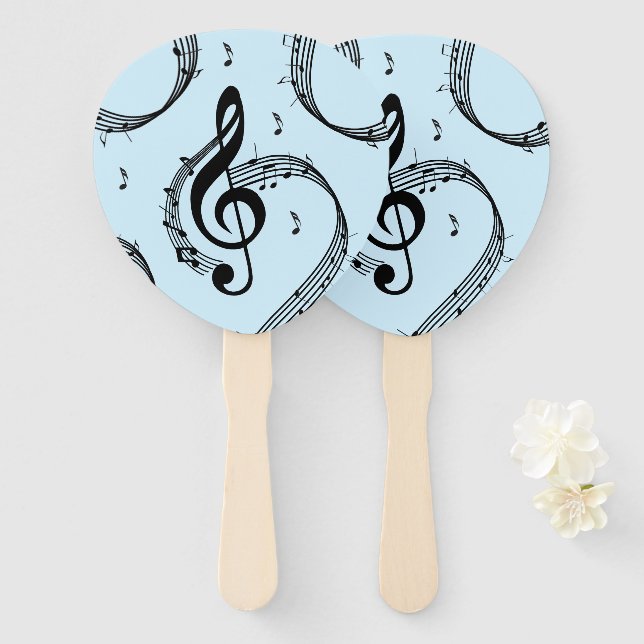 Abanico Música Climactic G Clef Blue (Anverso y reverso)