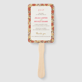 Abanico Naranja Dusty Brunt Peony Flores Caen Boda