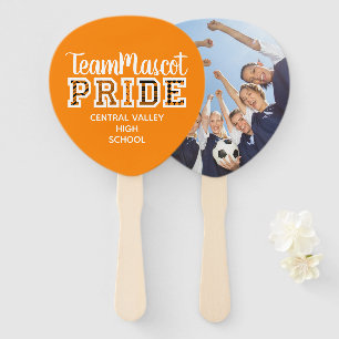 Abanico Naranja Escuela Primo Mascota Nombre Hand Fan