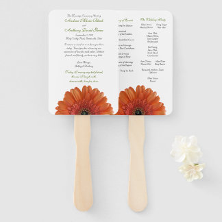 Abanico Naranja Gerber Gerbera Daisy Boda