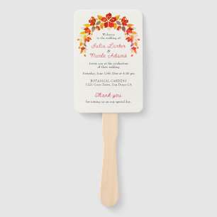 Abanico Naranja quemado Tropical Hibiscus Florals Boda