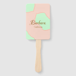 Abanico Naranja verde pastel boho añadir nombre lugar rúst