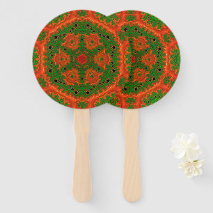 Abanico Naranja y Green Kaleidoscope Conjunto de fans