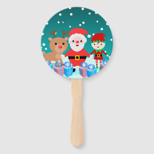 ABANICO NAVIDAD CON SANTA Y SUS AMIGOS