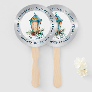 Abanico Navidades composición de faros plata y blanco