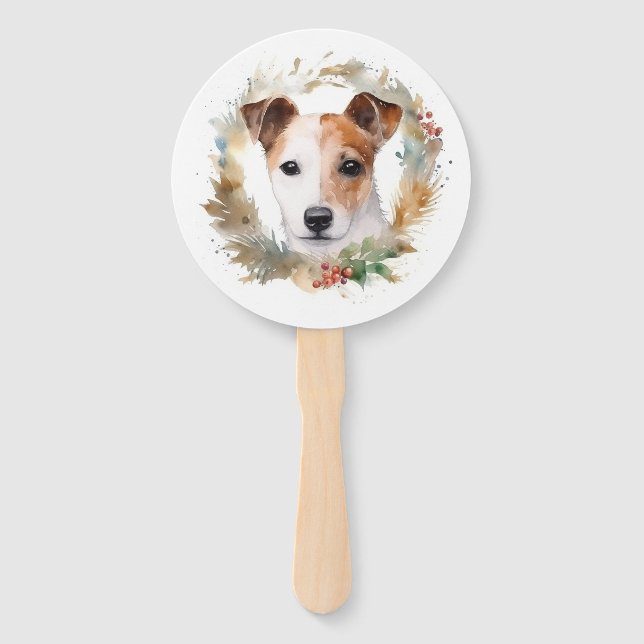 Abanico Navidades de Jack Russell Wreath Festive Pup (Anverso)