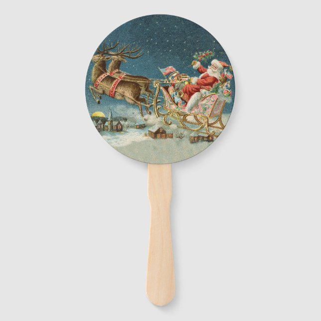 Abanico Navidades de Santa Claus Renos de la Antigüedad de (Anverso)
