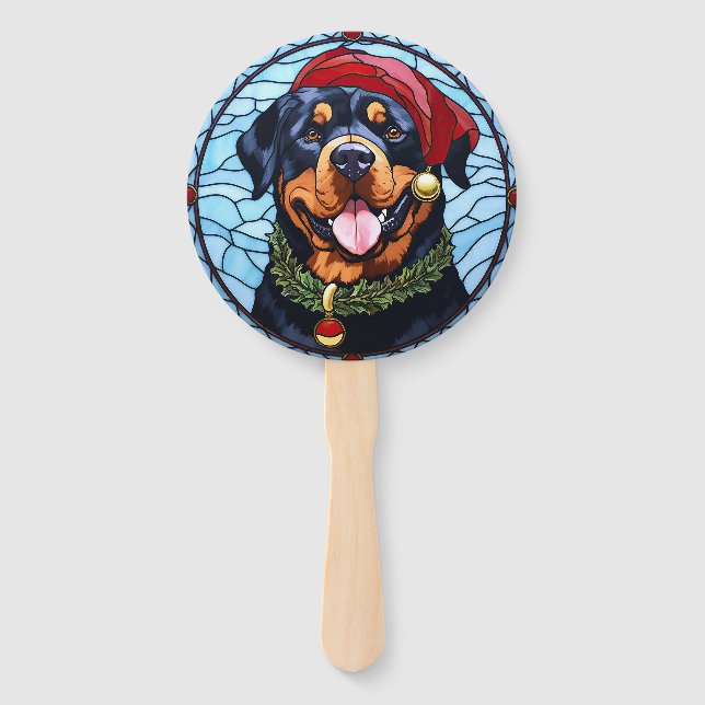 Abanico Navidades del Rottweiler StainGlass (Anverso)