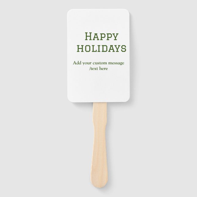 Abanico Navidades mínimos de vacaciones felices verdes (Anverso)