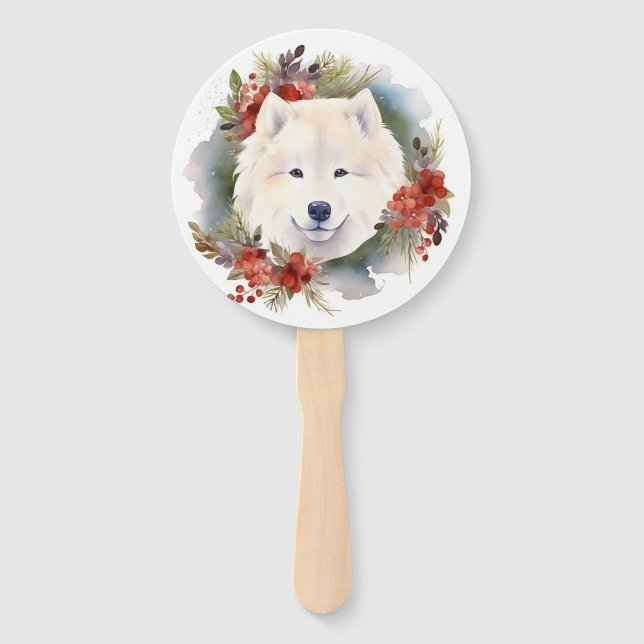 Abanico Navidades Samoys Wreath Festive Pup (Reverso)