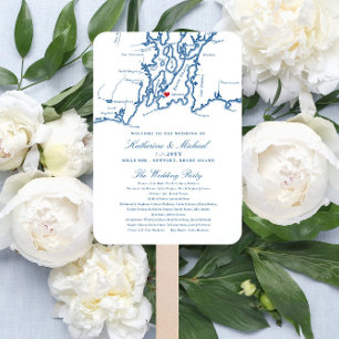 Abanico Newport, Programa de Boda Mapa de RI, Marina Elega