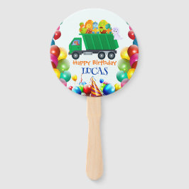 Abanico Niño de cumpleaños de camión de basura de Dinosaur