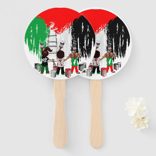 Abanico Niños de Gaza pintando la bandera de Palestina