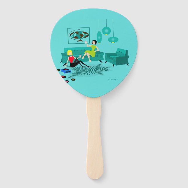 Abanico Noche Retro Chica en grupo de fans (Anverso)