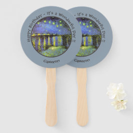 Abanico Noche van Gogh Starry sobre artículos de Fiesta en