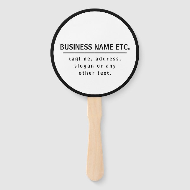 Abanico Nombre comercial y eslogan/otro texto | Blanco y n (Anverso)